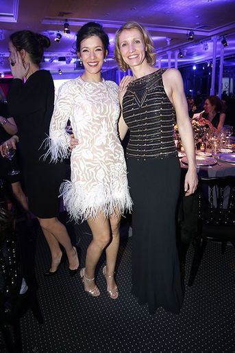 Alexandra Lamy et Mélanie Doutey lors du dîner de la mode pour le Sidaction à Paris le 24 janvier 2013