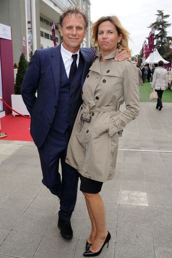 Charles Berling et Virginie Couperie-Eiffel au Qatar Prix de l’Arc de Triomphe à Paris, le 5 octobre 2014
