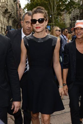 Charlotte Casiraghi assiste au défilé Gucci pendant la Fashion Week printemps-été 2015 de Milan, le 17 septembre 2014