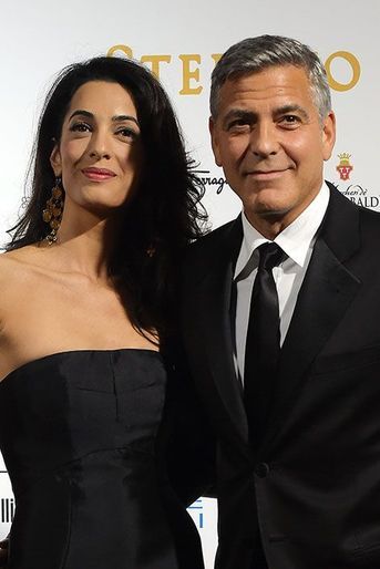 George Clooney et Amal Alamuddin lors du Celebrity Fight Night In Italy Gala, dimanche 7 septembre 2014