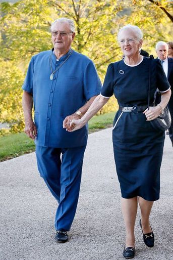 La reine Margrethe II du Danemark et le prince Henrik dans leur château de Cayx dans le lot, le 3 octobre 2014