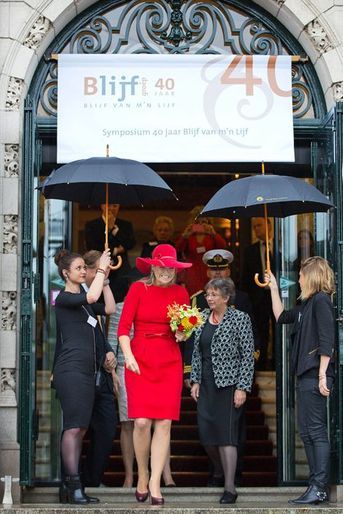 La reine Maxima des Pays-Bas a présidé le symposium des 40 ans de Blijf Groep à Amsterdam le 14 octobre 2014