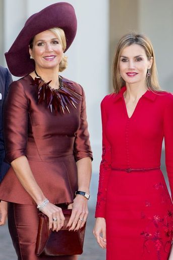 La reine Maxima des Pays-Bas et la reine Letizia d&#039;Espagne à La Haye, le 15 octobre 2014