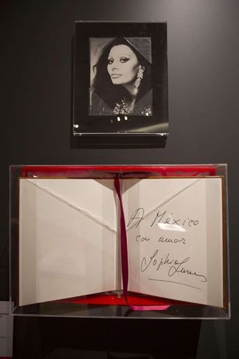 Sophia Loren inaugure l’exposition de ses 80 ans à Mexico, le 18 septembre 2014.