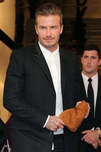 David Beckham lors de l'ouverture de la boutique londonienne de Victoria Beckham ce 25 septembre 2014.