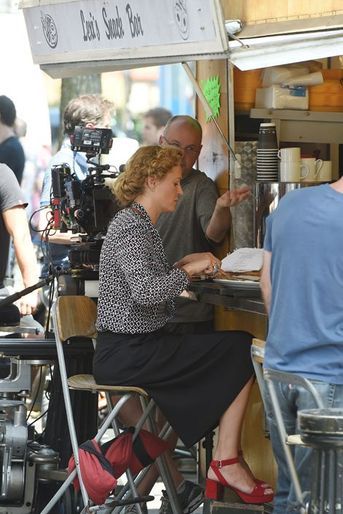 Uma Thurman en tournage à Londres, le 30 juillet 2014