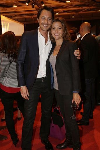 Vincent Cerutti et Sandrine Quétier au Salon de l'Automobile 2014 à Paris le 2 octobre 2014
