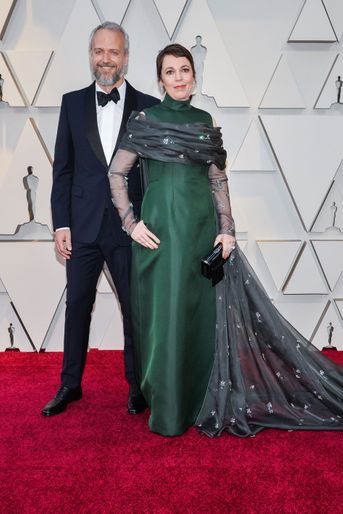 Ed Sinclair et Olivia Colman sur le tapis rouge de la 91e cérémonie des Oscars le 24 février 2019