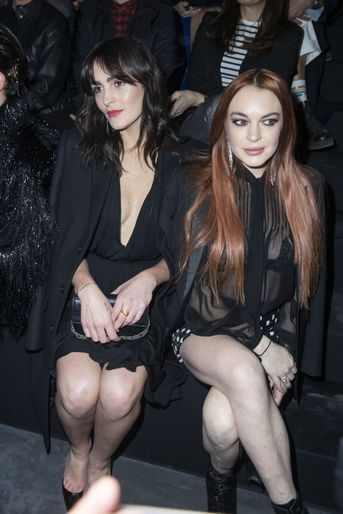 Ali et Lindsay Lohan au défilé Saint Laurent lors de la Fashion Week de Paris le 26 février 2019