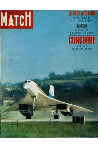 La premier vol du Concorde en couverture de Paris Match n°1035,  daté du 8 mars 1969.