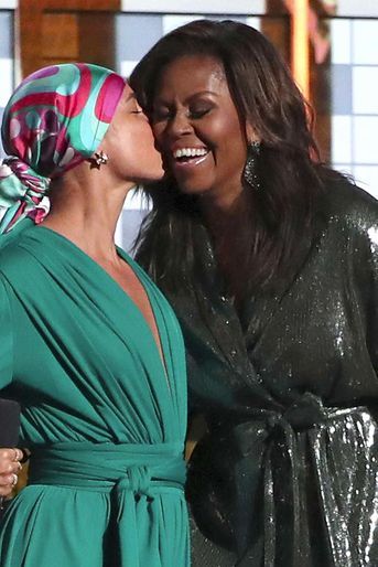 Alicia Keys et Michelle Obama aux Grammy Awards, le 10 février 2019.