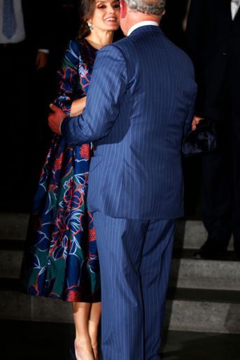 La reine Letizia d'Espagne et le prince de Galles à Londres, le 13 mars 2019