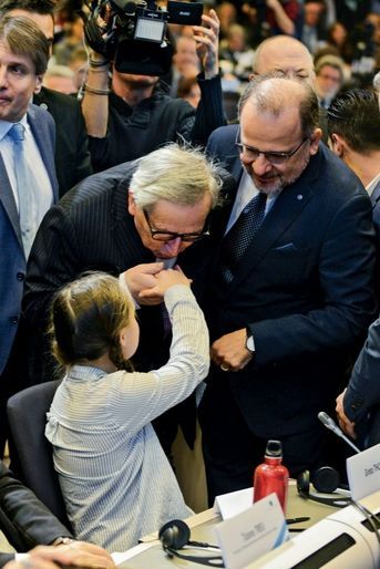 Avec Jean-Claude Juncker, président de la Commission européenne, à Bruxelles, le 21 janvier.