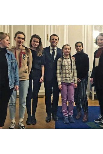Le 22 février, Emmanuel Macron reçoit Greta et d’autres jeunes Européens à l’Elysée.