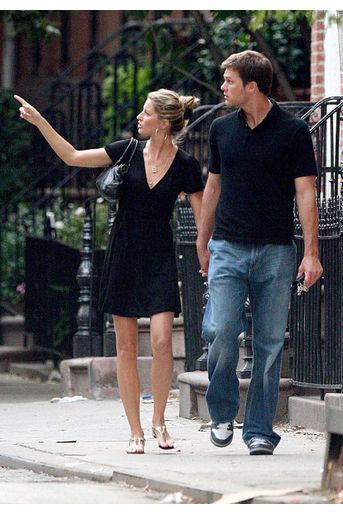 Tom Brady et Gisele Bündchen se baladant dans les rues de New York, le 21 juillet 2007