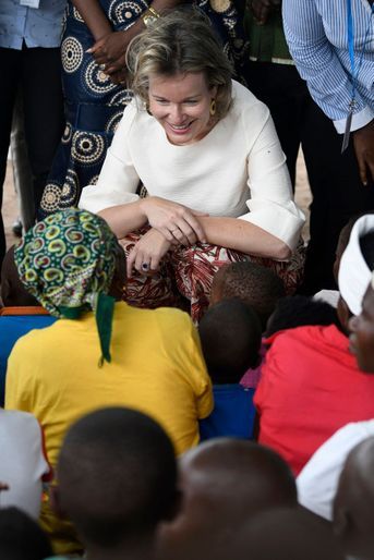 La reine des Belges Mathilde au Mozambique en visite humanitaire au nom de l'ONU, le 5 février 2019