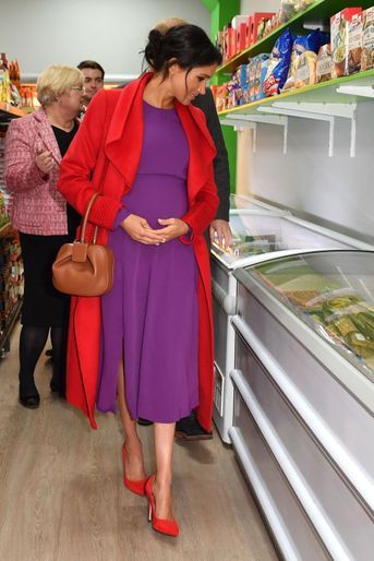 Meghan Markle, la duchesse de Sussex, enceinte, à Birkenhead, le 15 janvier 2019