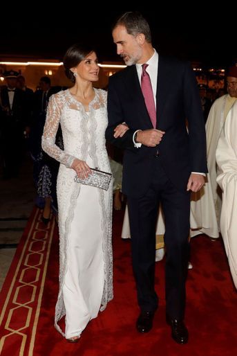La reine Letizia et le roi Felipe VI d'Espagne à Rabat, le 13 février 2019