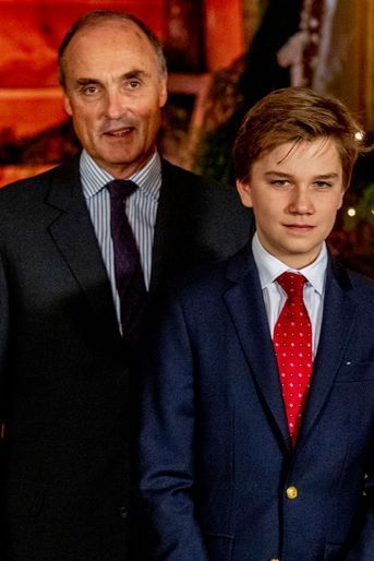 Le prince Gabriel de Belgique et son oncle le prince Lorenz à Bruxelles, le 19 décembre 2018