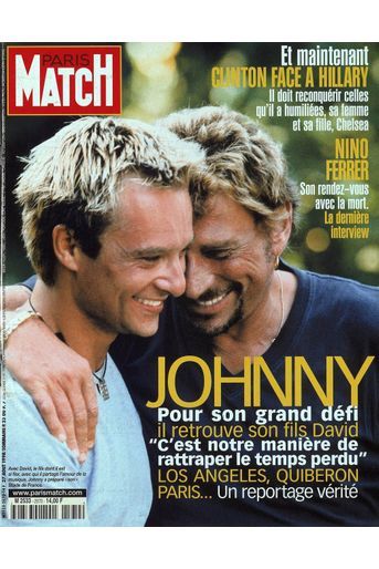Johnny Hallyday et son fils David en couverture de Paris Match en 1998