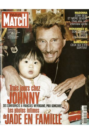 Johnny Hallyday et sa fille en couverture de Paris Match en 2005