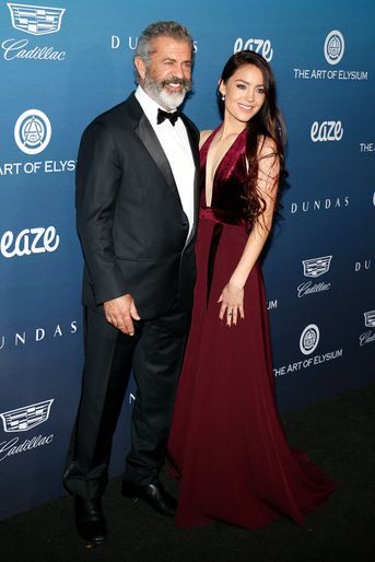 Mel Gibson et sa femme Rosalind Ross au gala Art of Elysium, à Los Angeles, samedi 5 janvier