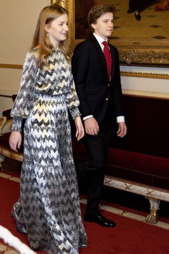 La princesse Elisabeth et le prince Gabriel de Belgique à Bruxelles, le 19 décembre 2018