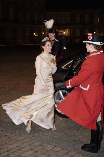 La princesse Marie, en  Rikke Gudnitz, et le prince Joachim de Danemark à Copenhague, le 1er janvier 2019