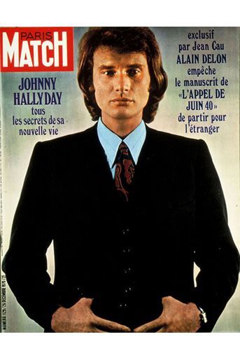 Johnny Hallyday en couverture de Paris Match en 1970