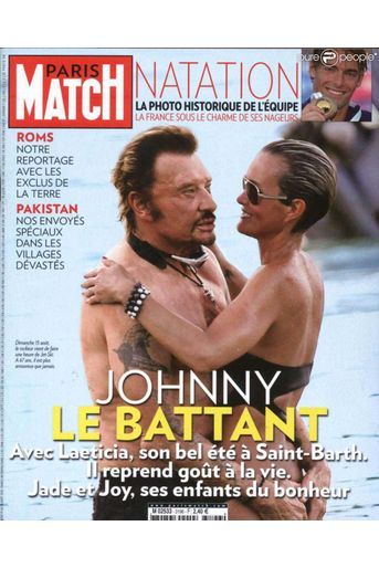Johnny Hallyday et Laeticia en couverture de Paris Match