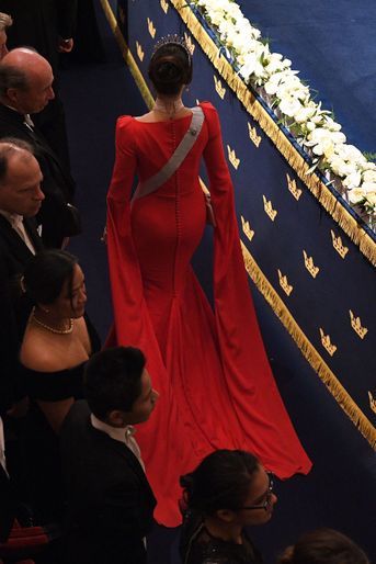 La princesse Sofia de Suède, de dos, pour les Nobel le 10 décembre 2018