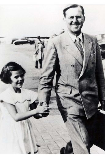 Silvia Sommerlath avec son père à Sao Paulo, en 1947
