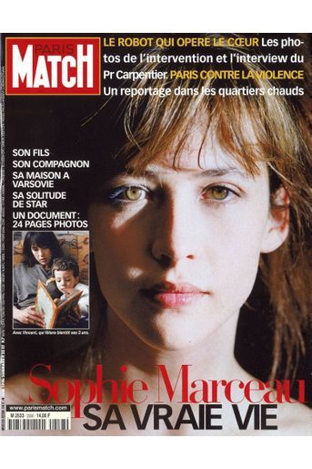 «Sophie Marceau, sa vraie vie», couverture de Paris Match n°2558, daté du 4 juin 1998.
