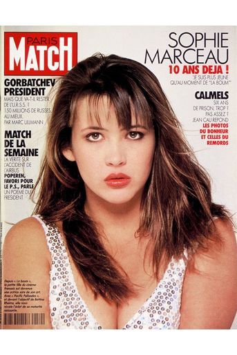 «Sophie Marceau, 10 ans déjà !», couverture de Paris Match n°2130, daté du 22 mars 1990.