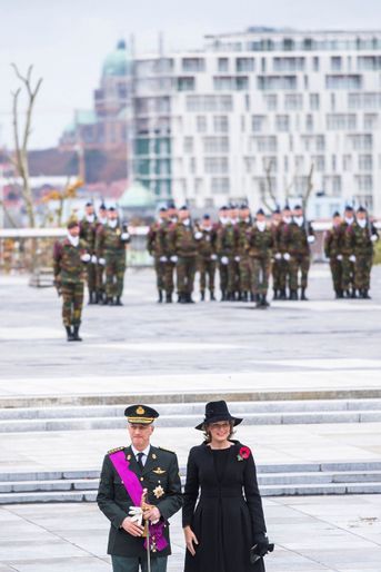 La reine Mathilde et le roi des Belges Philippe à Bruxelles, le 11 novembre 2018