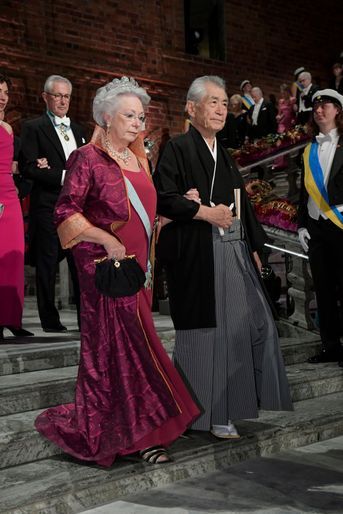 La princesse Christina de Suède, suivie de son mari Tord Magnuson à Stockholm, le 10 décembre 2018