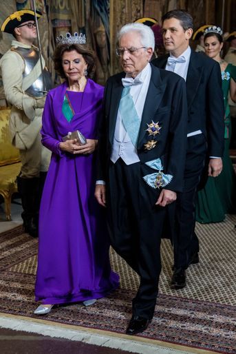 La reine Silvia de Suède et Sergio Mattarella à Stockholm, le 13 novembre 2018
