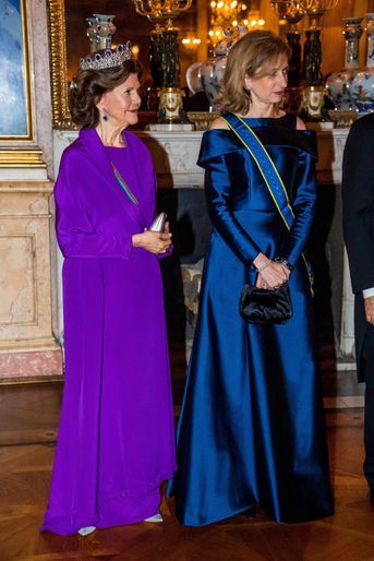 La reine Silvia de Suède et Laura Mattarella à Stockholm, le 13 novembre 2018