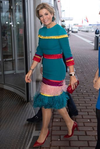 La reine Maxima des Pays-Bas arrive au Muziekgebouw aan &#039;t IJ à Amsterdam, le 26 novembre 2018