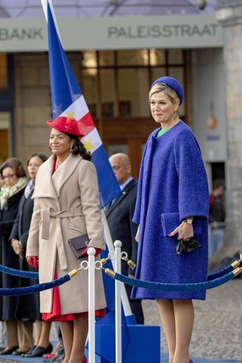 La reine Maxima des Pays-Bas et la Première dame du Cap Vert à Amsterdam, le 10 décembre 2018