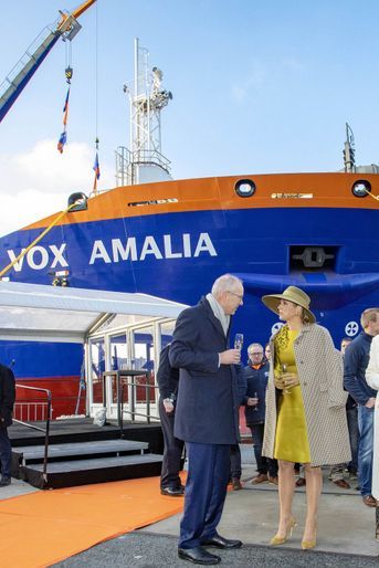 La reine Maxima des Pays-Bas au Terminal de croisières de Rotterdam, le 14 décembre 2018