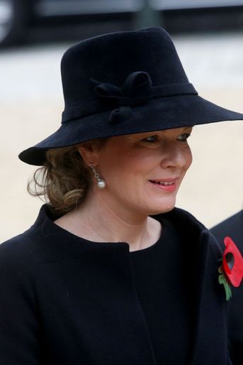 La reine Mathilde de Belgique à Bruxelles, le 11 novembre 2018