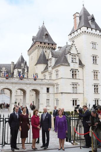 Le roi Carl XVI Gustaf de Suède, la reine Silvia, la princesse Victoria et le prince Daniel à Pau, le 8 octobre 2018
