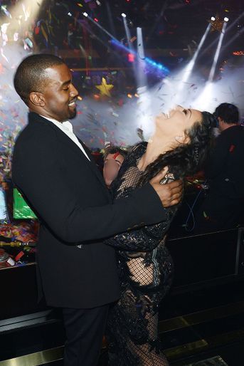 Kanye West et Kim Kardashian à Las Vegas lors du réveillon du Nouvel an en décembre 2012