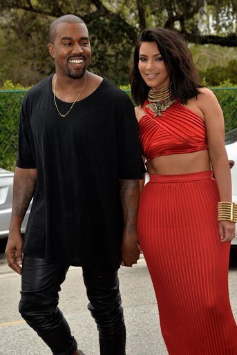 Kanye West et Kim Kardashian à Los Angeles en février 2015