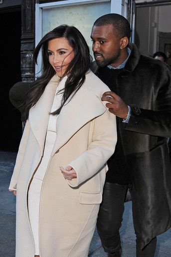 Kim Kardashian et Kanye West à New York en février 2014