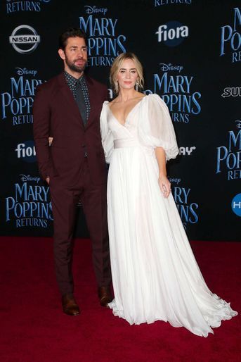 Emily Blunt et son mari John Krasinski à l'avant-première mondiale du "Retour de Mary Poppins" à Los Angeles, jeudi 29 novembre