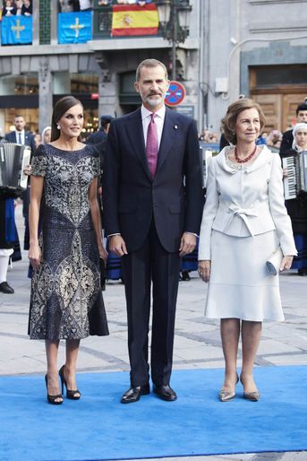 L'ex-reine Sofia avec le roi Felipe VI et la reine Letizia, le 19 octobre 2018