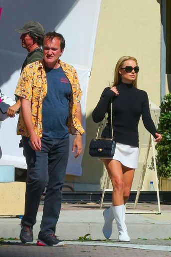 Margot Robbie et Quentin Tarantino sur le tournage de &quot;Once Upon a Time in Hollywood&quot;