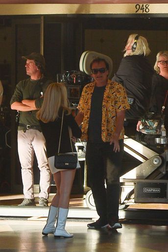 Margot Robbie et Quentin Tarantino sur le tournage de &quot;Once Upon a Time in Hollywood&quot;